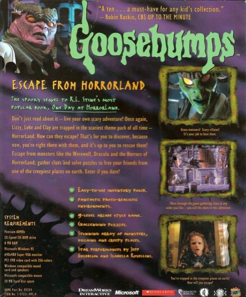 Escape From Horrorland Back